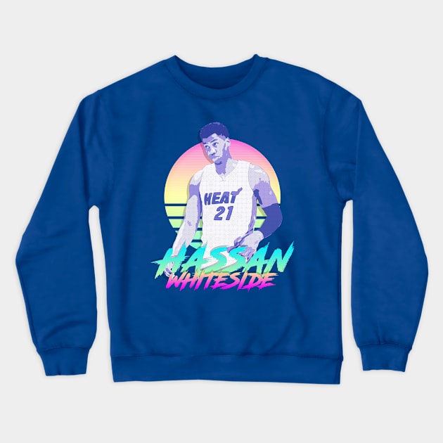 Hassan Whiteside Retro Futuristic Aesthetic Crewneck Sweatshirt by StupidHead